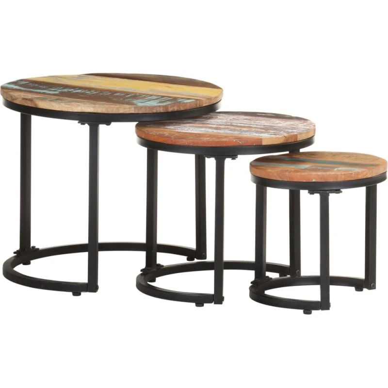 Sideborde 3 dele i massivt genbrugstræ