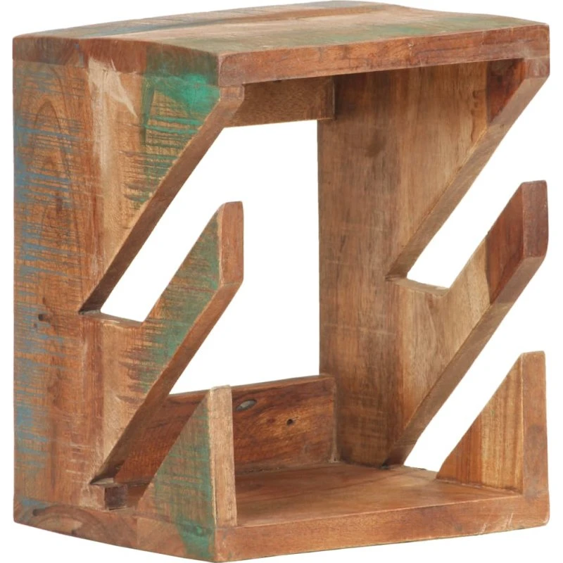 Væghængt skateboardstativ i massivt genbrugstræ 25x20x30 cm