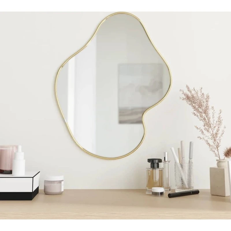 Vægspejl 50x40 cm guldfarvet – PVC-ramme