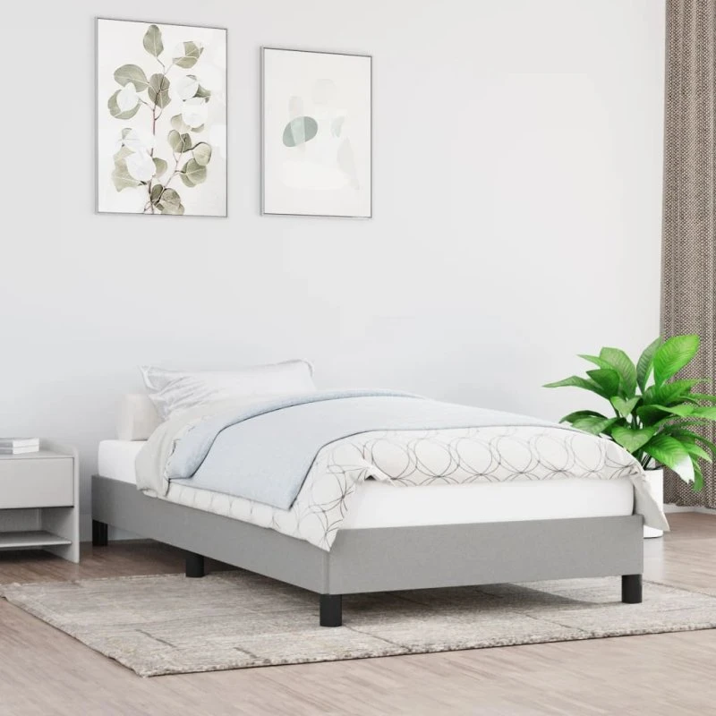 Sengeramme uden madras Lysegrå stof 80x200 cm