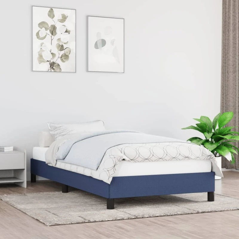Sengeramme 80x200 cm stof blå (uden madras)
