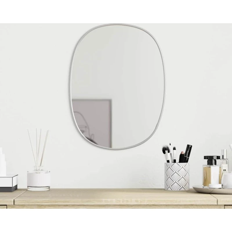 Vægspejl 30x25 cm sølv med PVC-ramme