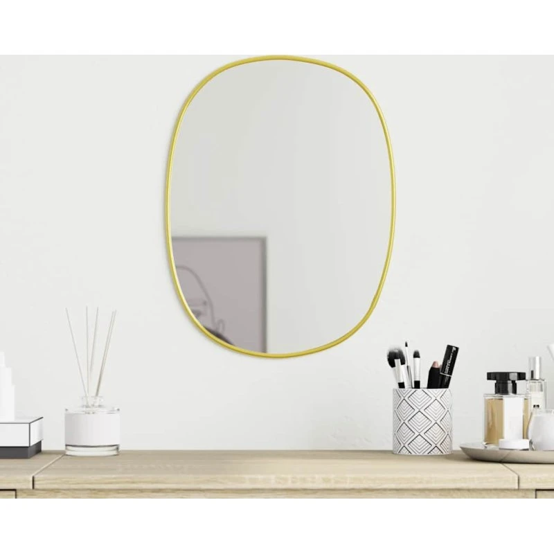 Vægspejl 30x25 cm guldfarvet – minimalistisk dekorationsspejl