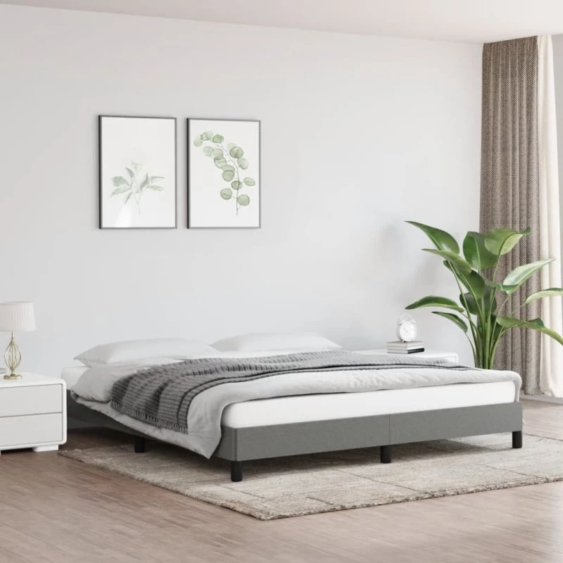 Sengeramme 180x200 cm i mørkegråt stof – uden madras