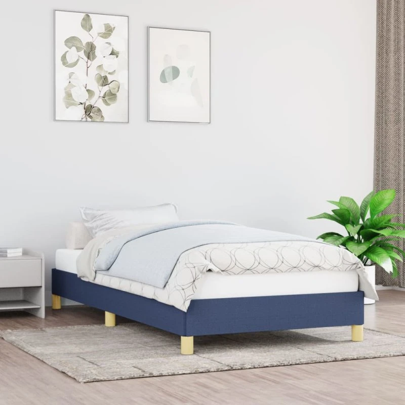 Sengeramme 100x200 cm i stof (blå) — uden madras