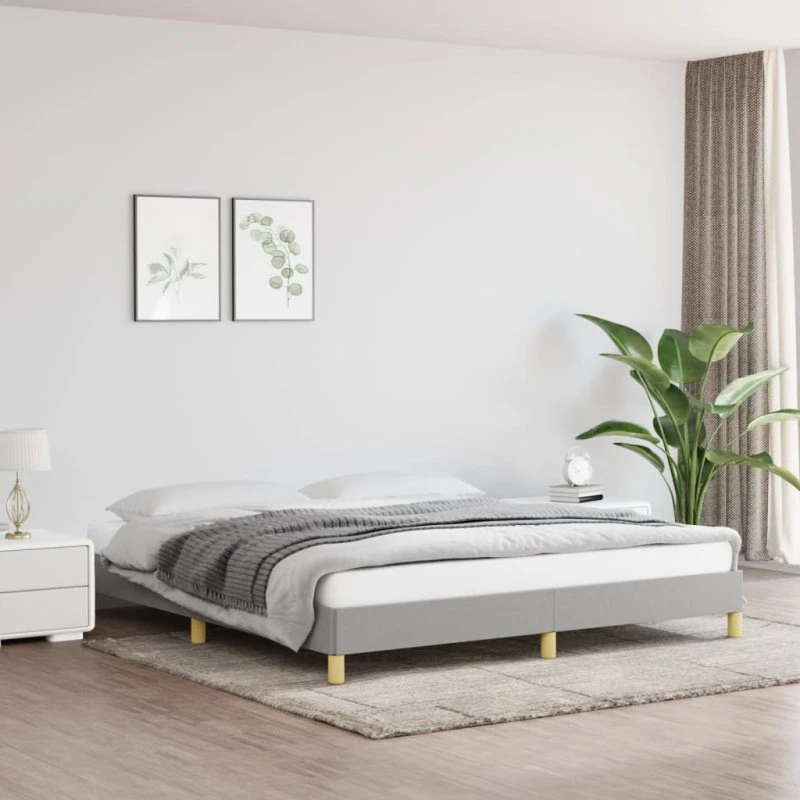 Sengeramme 180x200 cm stof lysegrå – uden madras