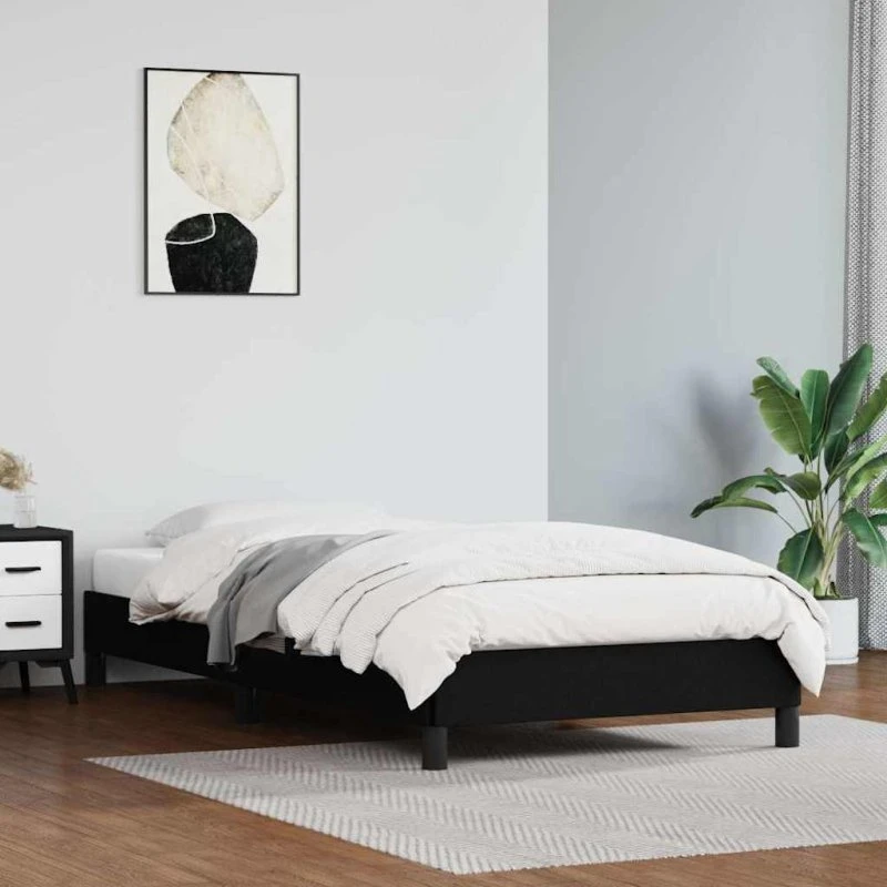 Sengeramme 100x200 cm i sort kunstlæder