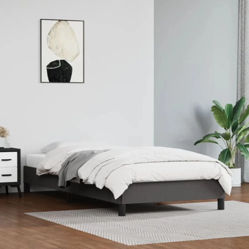 Sengeramme 100x200 cm i gråt kunstlæder