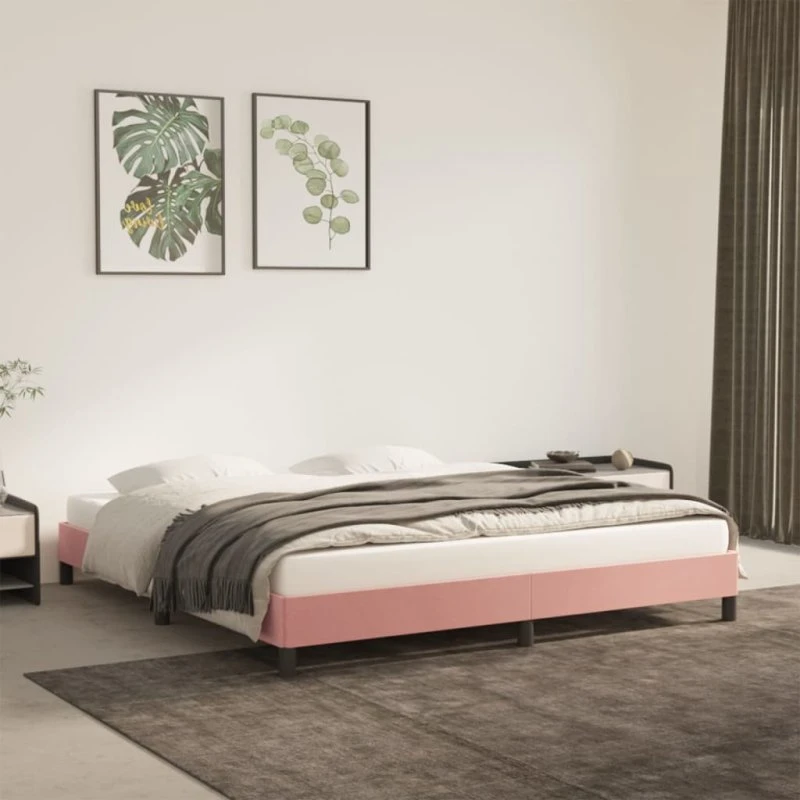 Polstret sengeramme 180x200 cm i pink fløjl