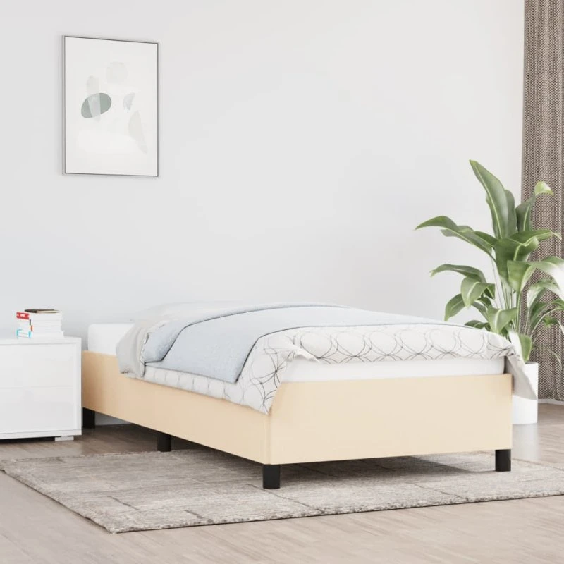 Sengeramme 80x200 cm i creme stof – uden madras