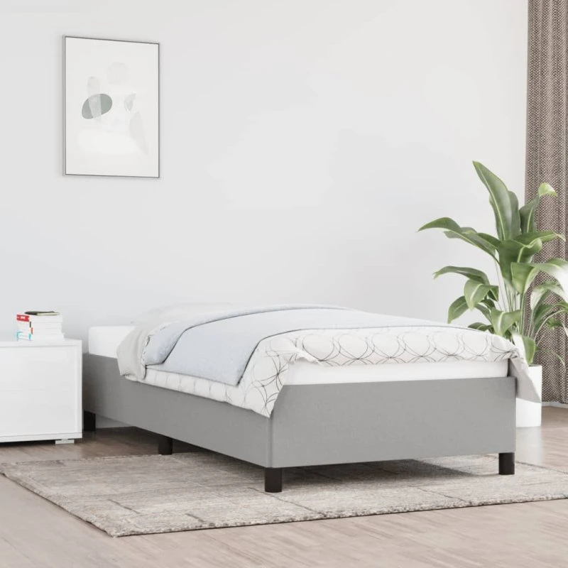 Sengeramme 100x200 cm stof lysegrå – uden madras