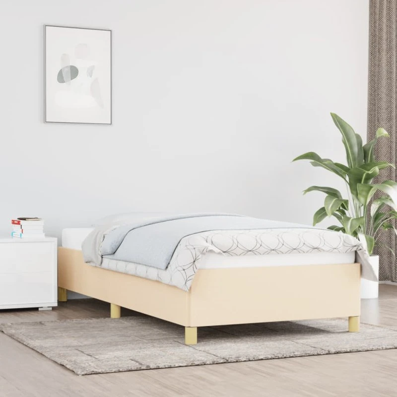Sengeramme 80x200 cm i creme stof – uden madras