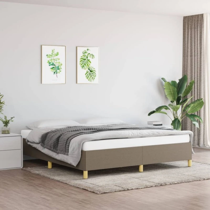 Sengeramme 180x200 cm i stof gråbrun – uden madras