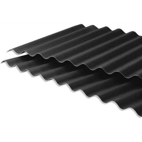 SUNLUX Sinus PVC bølgeplade 76/18, Sort 900x2000 mm