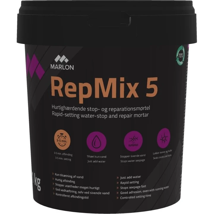 Marlon RepMix 5 stop- og reparationsmørtel 1 kg