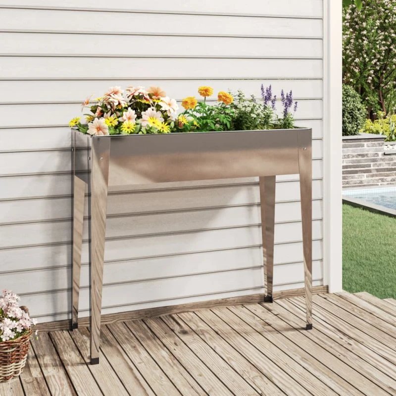 Plantekasse/højbed 100,5x40,5x90 cm - galvaniseret stål