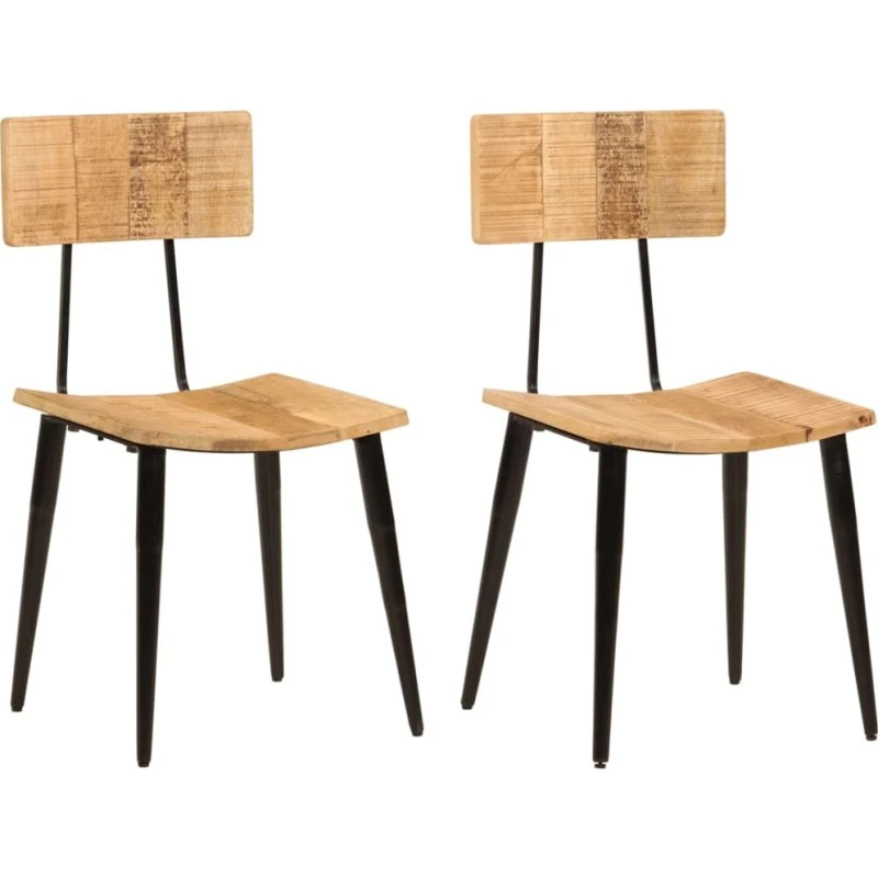 Spisebordsstole 2 stk. 44x40x80 cm i massivt mangotræ