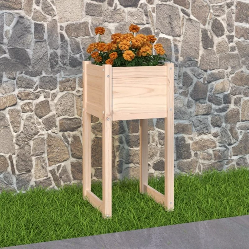 Plantekasse i massivt fyrretræ 40x40x81 cm