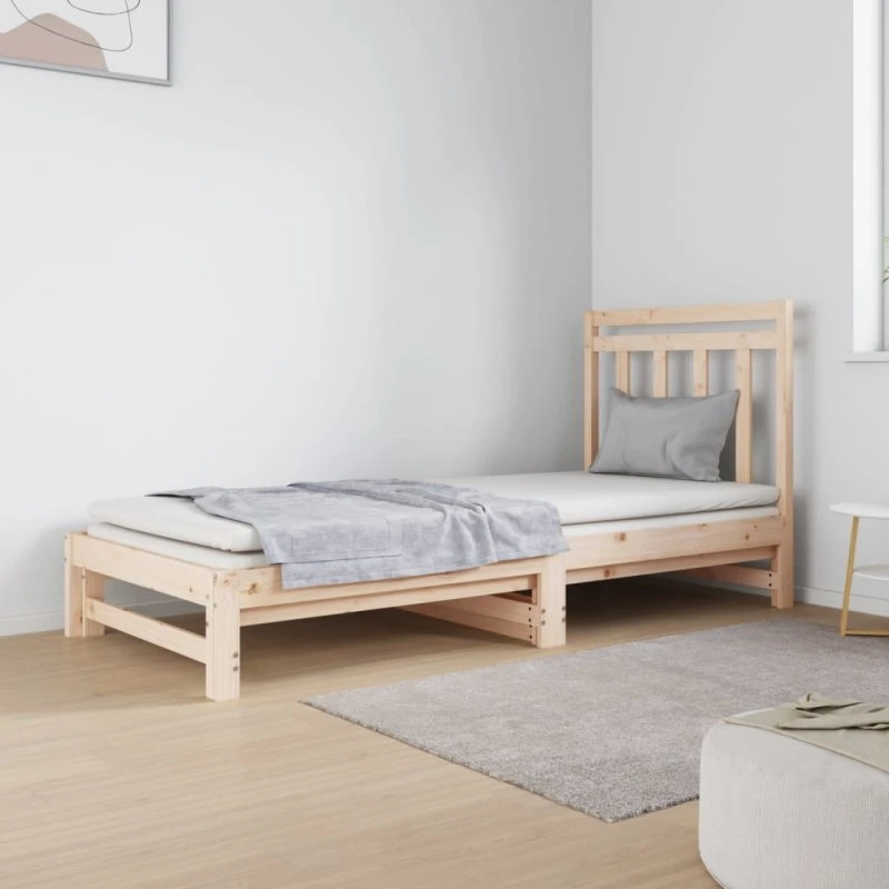 Daybed med udtræk 2x(90x190) cm i massivt fyrretræ