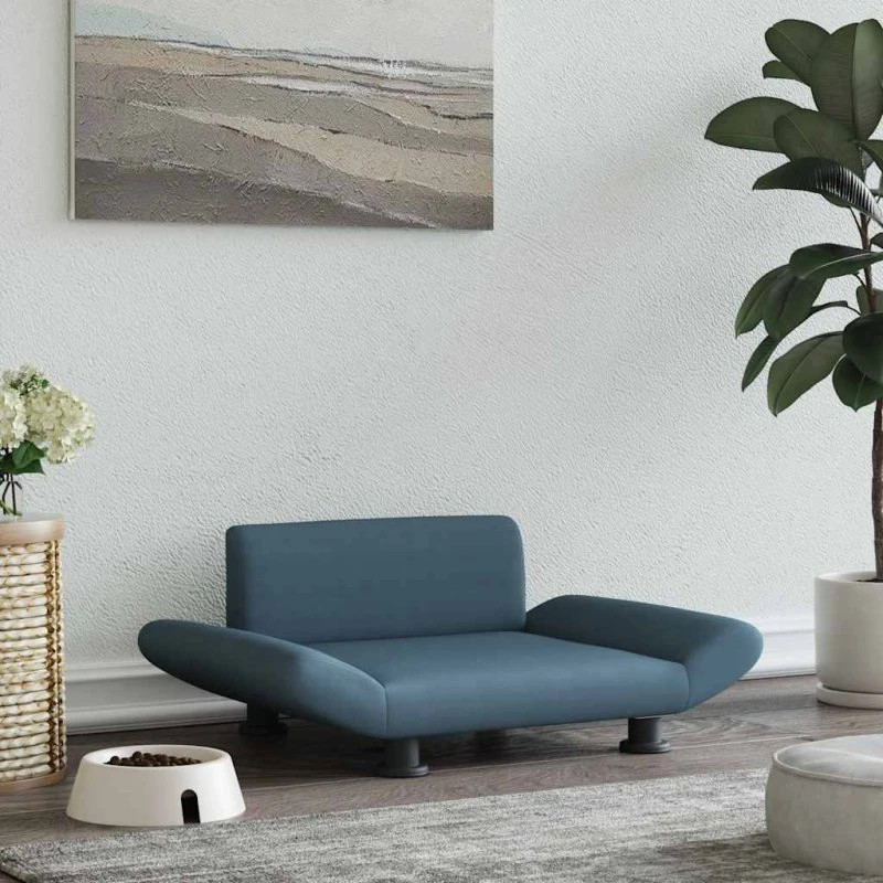 Hundeseng 70x45x28 cm mørkegrå stof - fyrretræ & skum