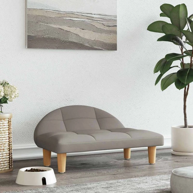 Hundeseng 70x52x30 cm i gråbrun stof – komfort & træstel