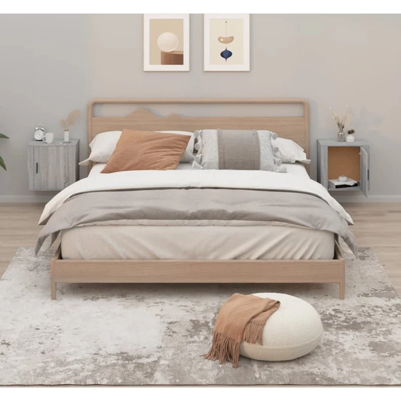 Væghængte sengeborde 2 stk. Sonoma-eg 50x30x47 cm