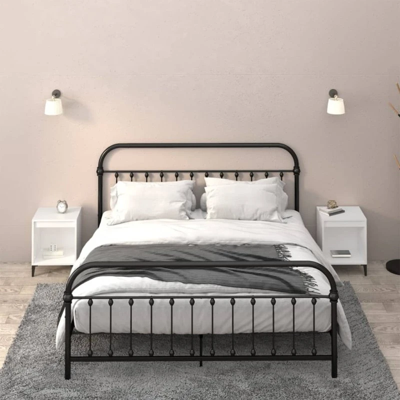 Sengeborde 2 stk. 40x35x50 cm hvid – tidløst design