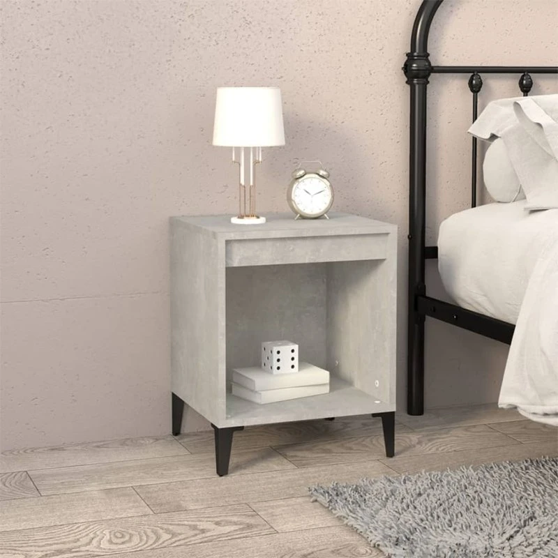 Sengebord 40x35x50 cm i betongrå - robust og stilrent