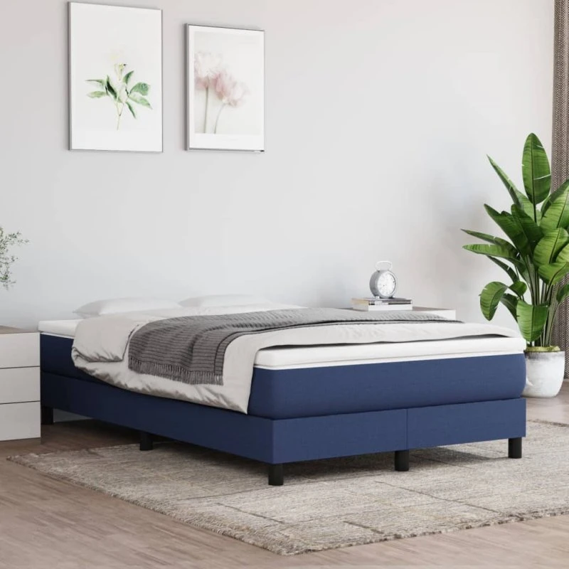Boxspring sengeramme 120x200 cm - blå stof