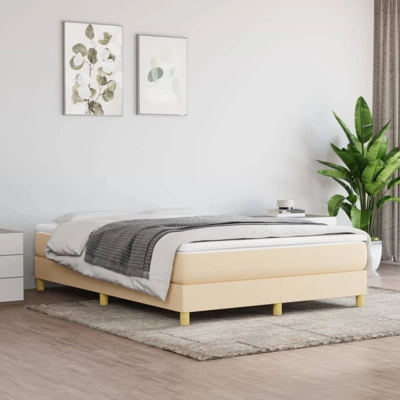 Boxspring sengeramme 140x190 - stof creme