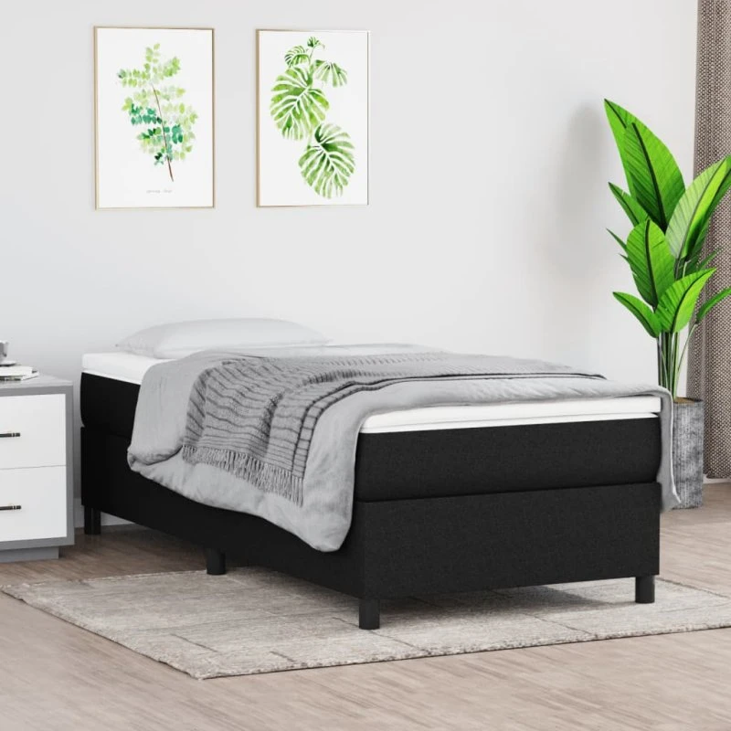 Boxspring sengeramme 90x200 cm stof – sort