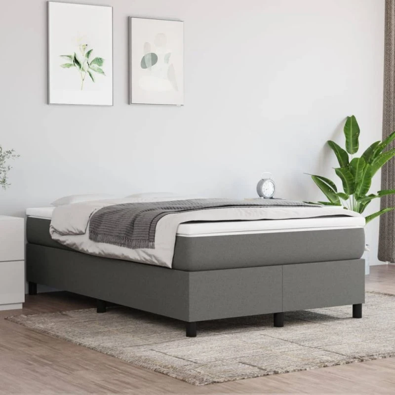 Boxspring sengeramme mørkegrå 120x200 cm stof