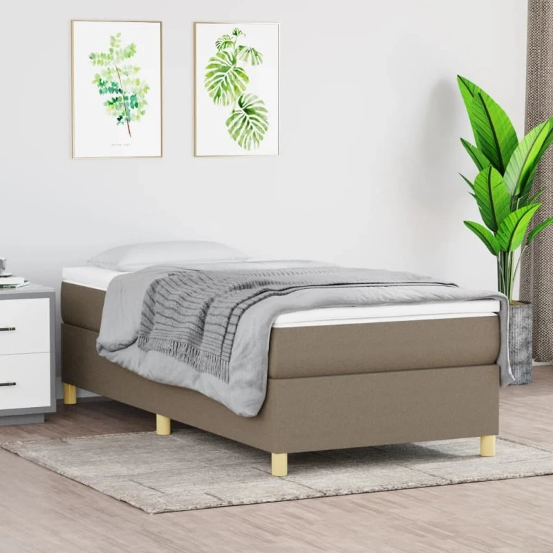 Boxspring sengeramme 90x200 cm - stof gråbrun