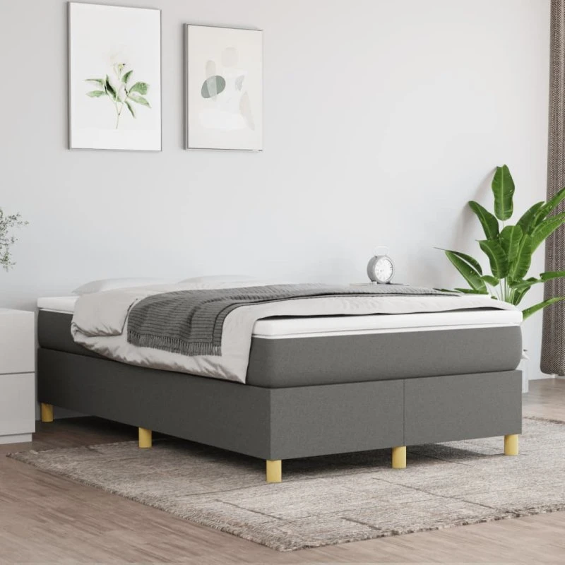 Boxspring sengeramme 120x200 cm i mørkegrå stof