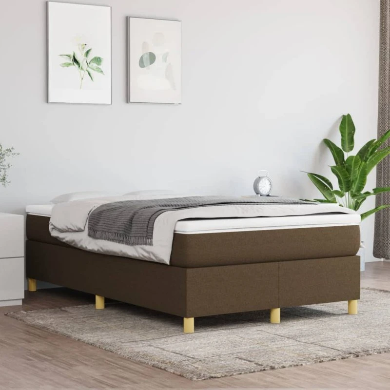 Boxspring sengeramme 120x200 cm mørkebrun stof
