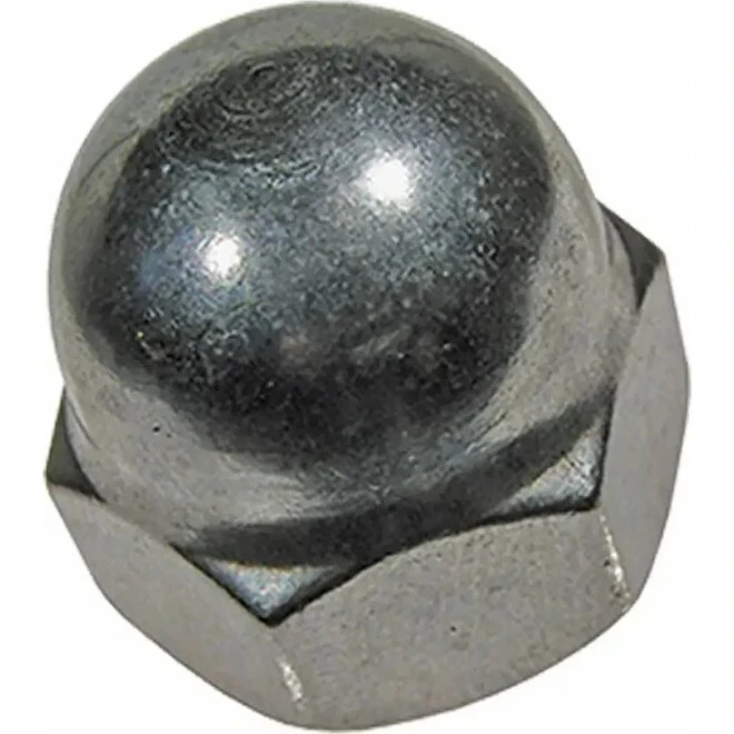 Rustfri topmøtrik A4 M8 DIN 1587 (syrefast)