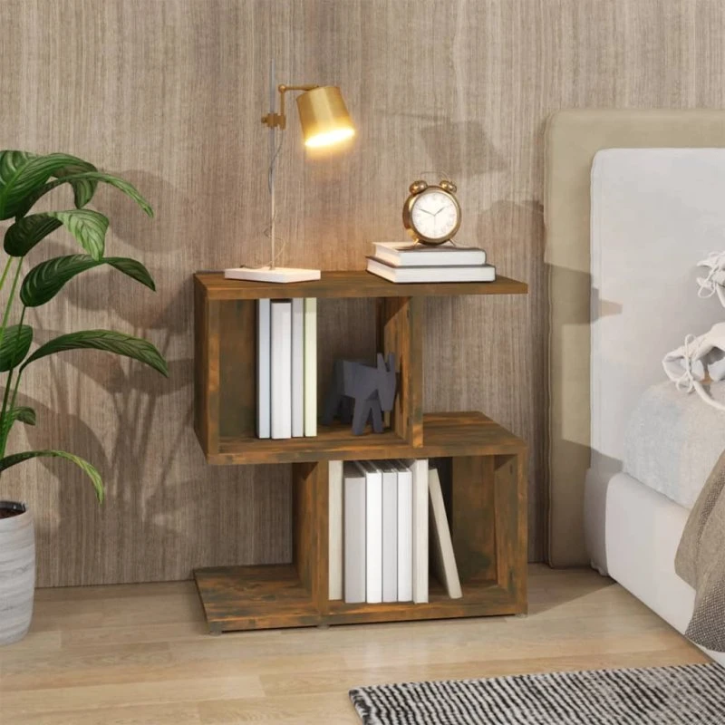 Sengebord 50x30x51,5 cm i konstrueret træ – røget egetræ