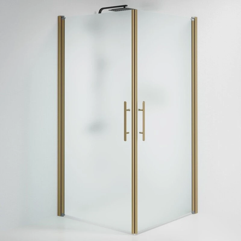 Vänern Brusehjørne 6 mm frostet glas med bronze profil