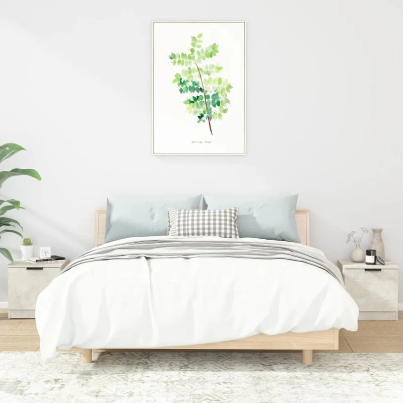 Sengebord sæt 2 stk. 40x39x40 cm – betongrå