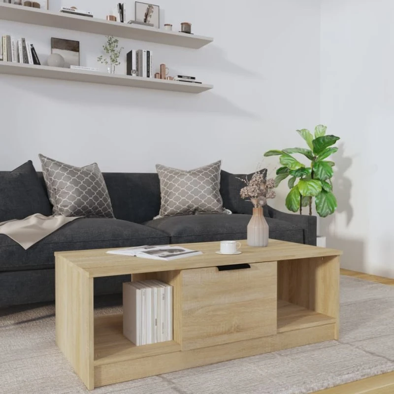 Sofabord 102x50x36 cm i konstrueret træ - Sonoma-eg