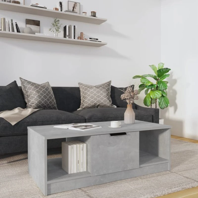 Sofabord 102x50x36 cm i konstrueret træ – betongrå