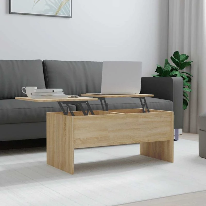 Sofabord 102x50,5x46,5 cm – Sonoma-eg, løftbart