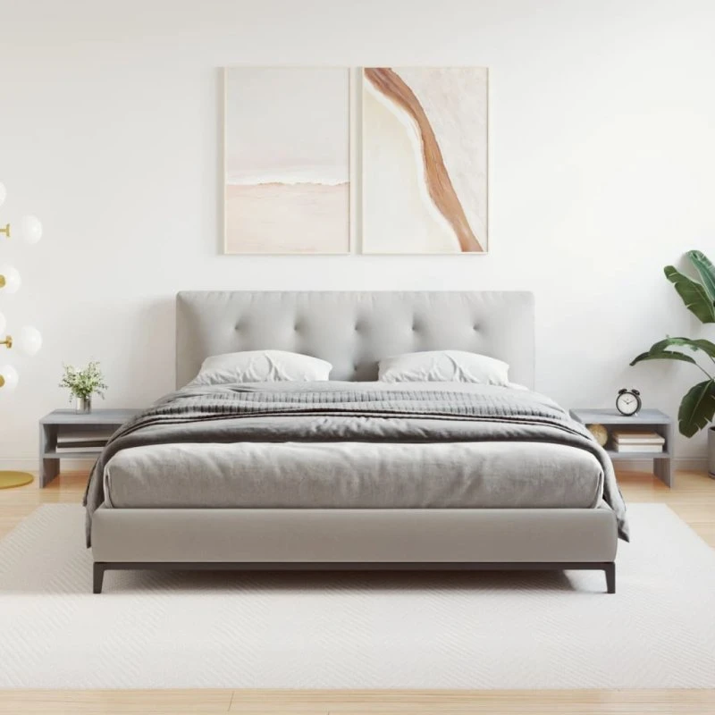 Sengeborde 2 stk. 40x30x30 cm konstrueret træ Sonoma-eg