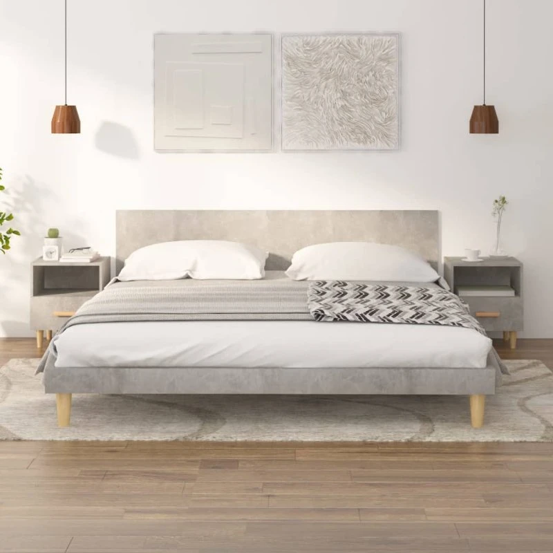Sengebord sæt 2 stk. 40x35x47 cm – betongrå