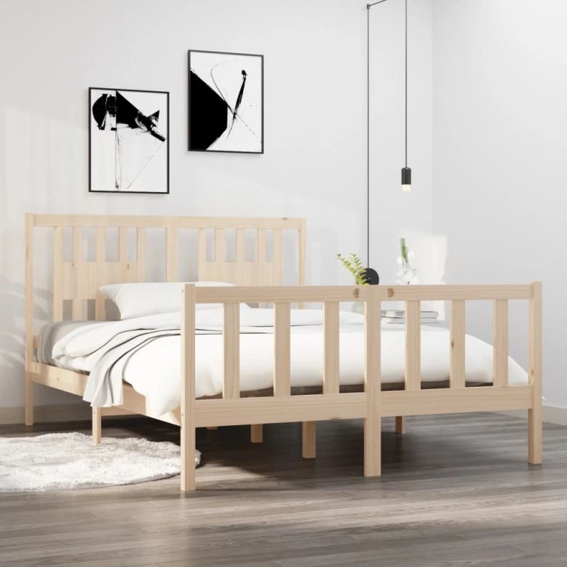 Sengeramme 135x190 cm i massivt fyrretræ