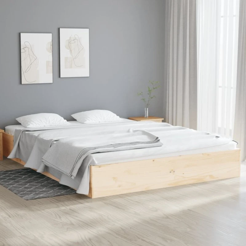 Sengeramme i massivt fyrtræ 135x190 cm