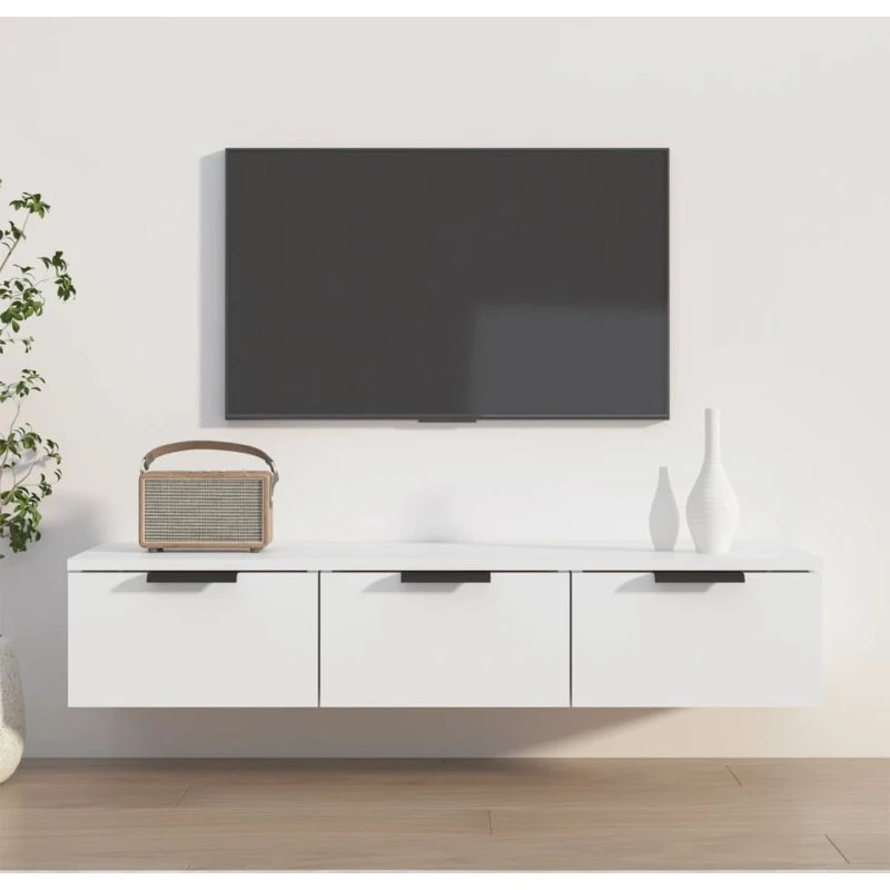 Vægskab 102x30x20 cm i hvidt konstrueret træ