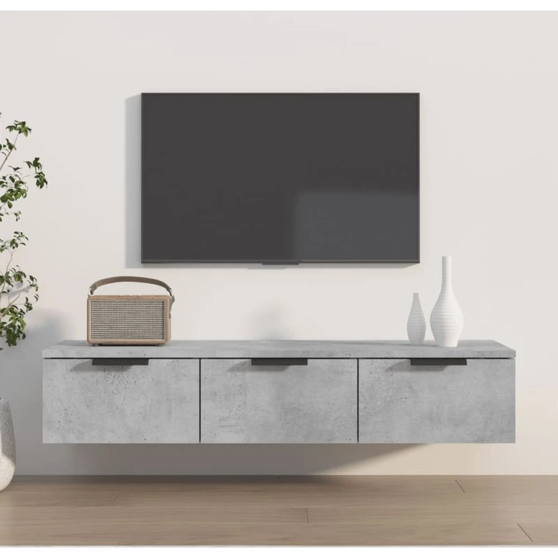 Vægskab i konstrueret træ 102x30x20 cm - Betongrå