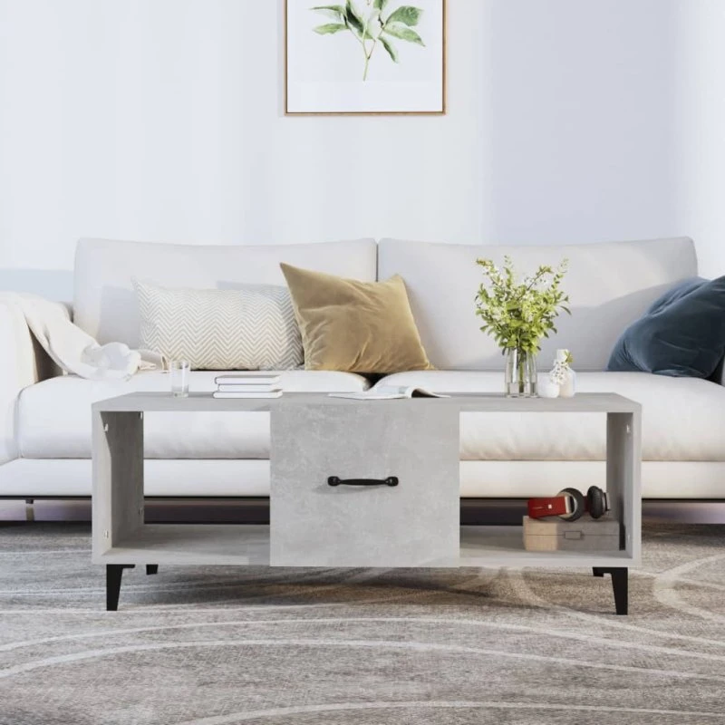 Sofabord 102x50x40 cm i konstrueret træ - betongrå