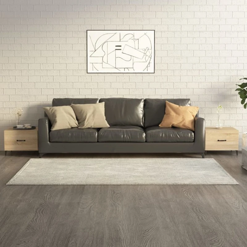 Sofaborde 2 stk 50×50×40 cm Sonoma-eg med metalben